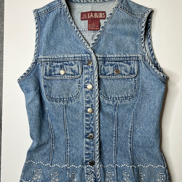 Vintage Liz Wear, Liz Claiborne Blue Denim Vest Sz Sm - Picture 1 of 9